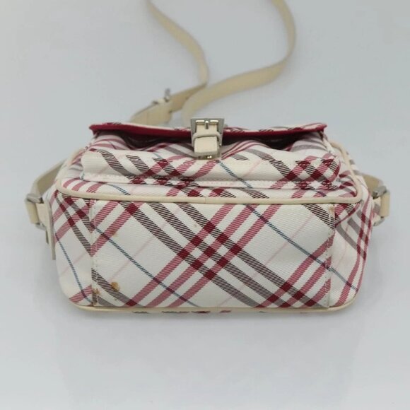 BURBERRY Nova Check Shoulder Bag Nylon Pink Silver Auth 116405 - Picture 7 of 16